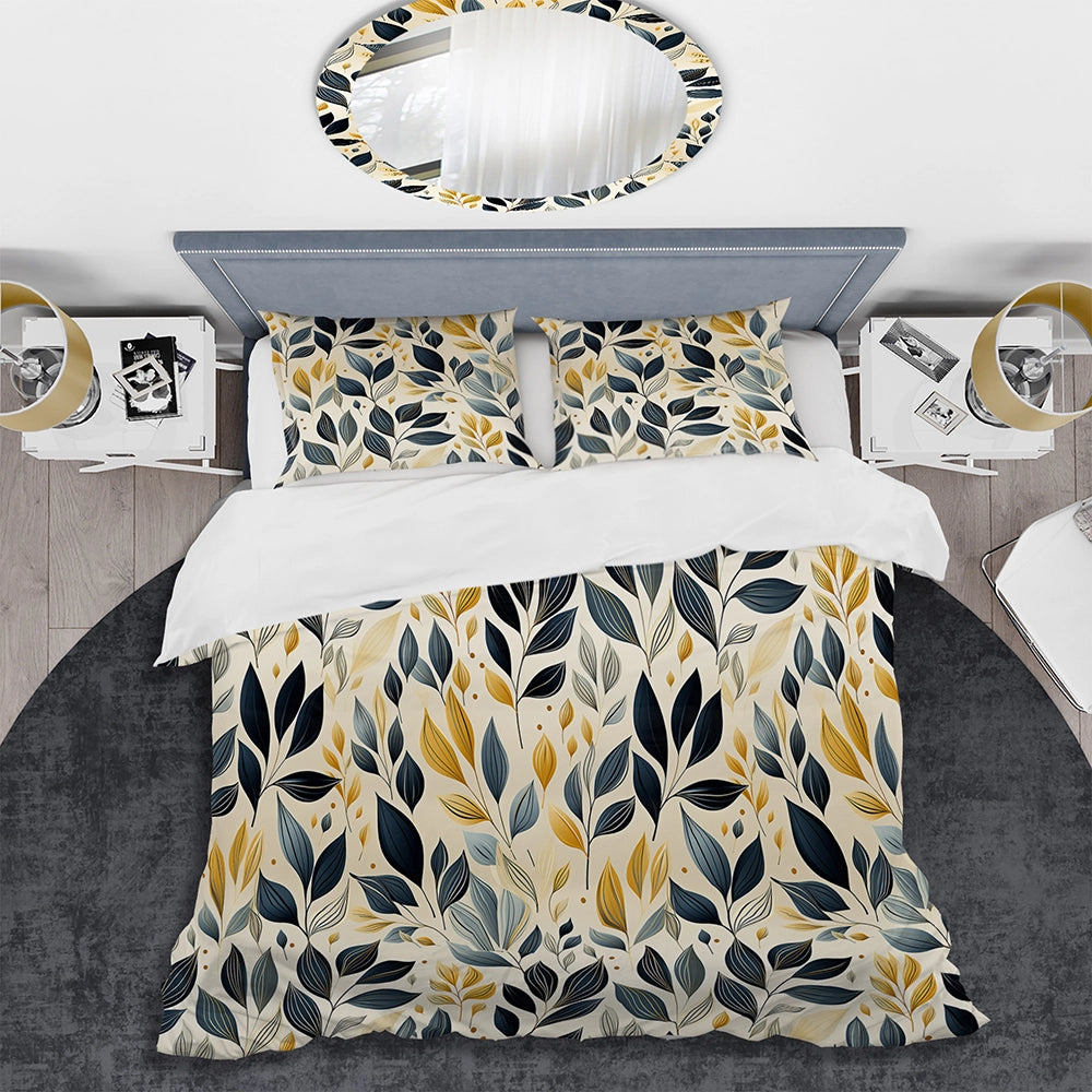 Modern Leaf Patterns - Duvet Cover Set