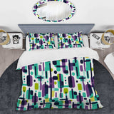 Green And Purple Groovy Grid Adventure - Duvet Cover Set