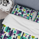 Green And Purple Groovy Grid Adventure - Duvet Cover Set