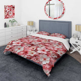 Pink Sakura Blossoms Floral - Duvet Cover Set