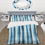 Blue Horizon Lines Striped Pattern - Duvet Cover Set