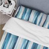 Blue Horizon Lines Striped Pattern - Duvet Cover Set