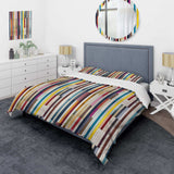 Multicolor Elegant Striped Pattern - Duvet Cover Set