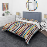 Multicolor Elegant Striped Pattern - Duvet Cover Set