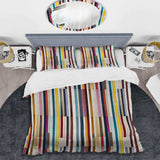 Multicolor Elegant Striped Pattern - Duvet Cover Set