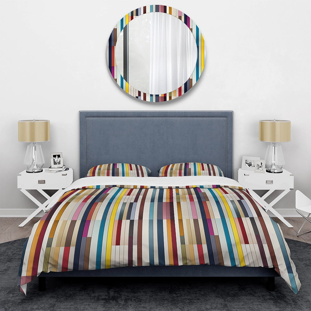Multicolor Elegant Striped Pattern - Duvet Cover Set