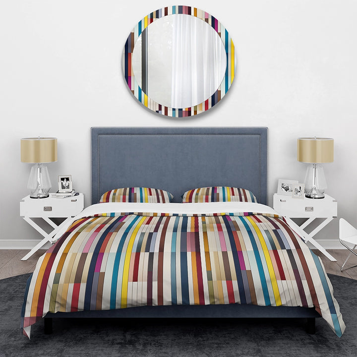 Multicolor Elegant Striped Pattern - Duvet Cover Set