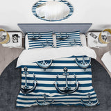 Nautical Charm Striped Pattern - Duvet Cover Set