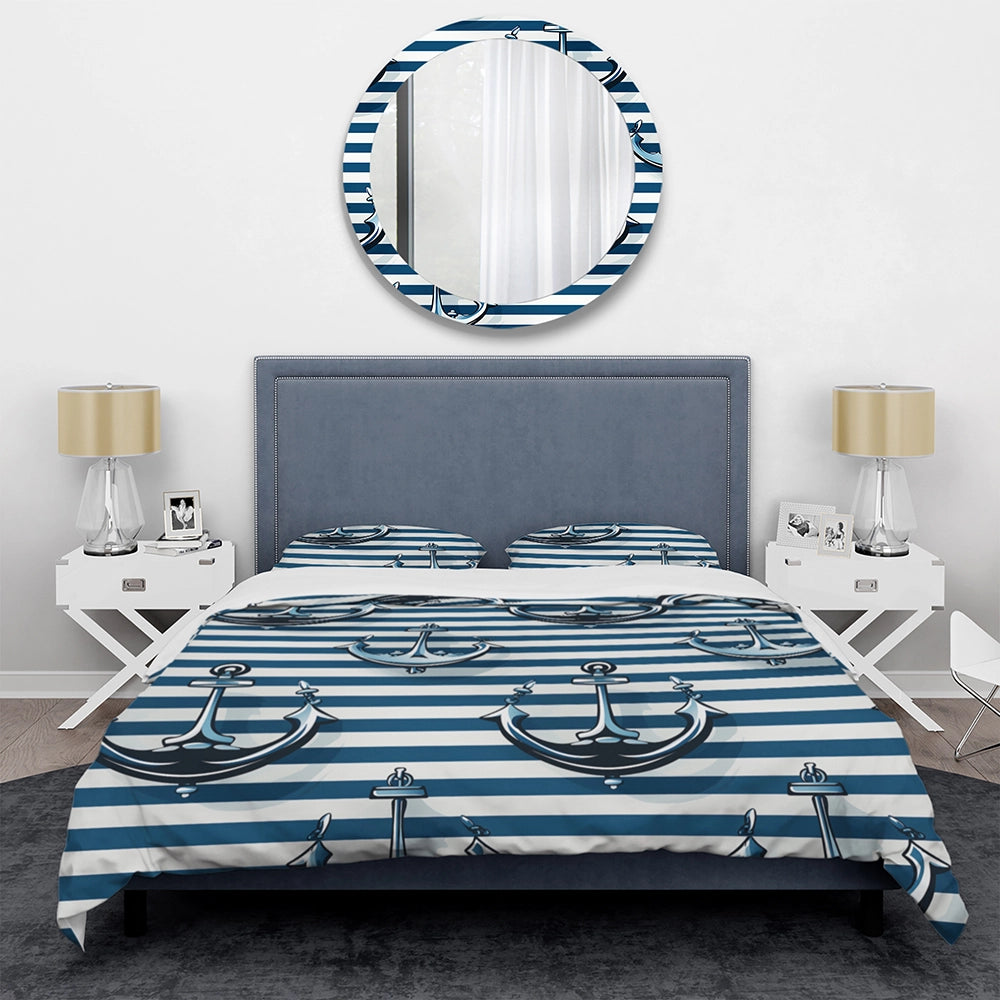 Nautical Charm Striped Pattern - Duvet Cover Set