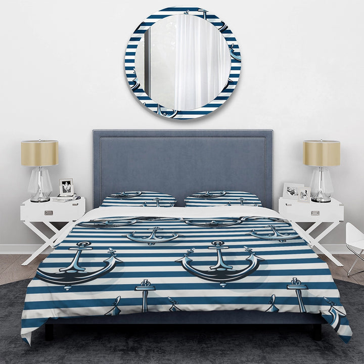 Nautical Charm Striped Pattern - Duvet Cover Set