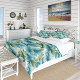 Azure And Green Canopy Tropical Pattern - Duvet Cover Set