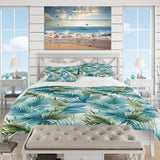 Azure And Green Canopy Tropical Pattern - Duvet Cover Set