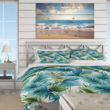 Azure And Green Canopy Tropical Pattern - Duvet Cover Set