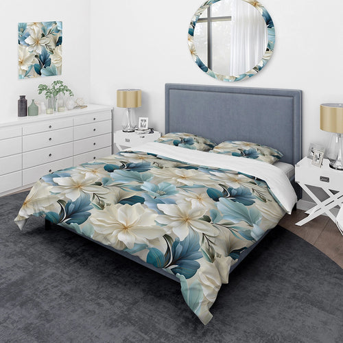 Coastal Symphony Tropical Pattern - Duvet Cover Set