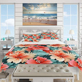 Coral Mirage Vi Tropical Pattern - Duvet Cover Set