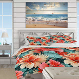 Coral Mirage Vi Tropical Pattern - Duvet Cover Set