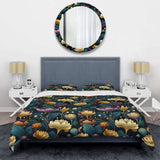 Jewel Tones Flowers Blooms - Duvet Cover Set