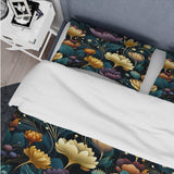 Jewel Tones Flowers Blooms - Duvet Cover Set