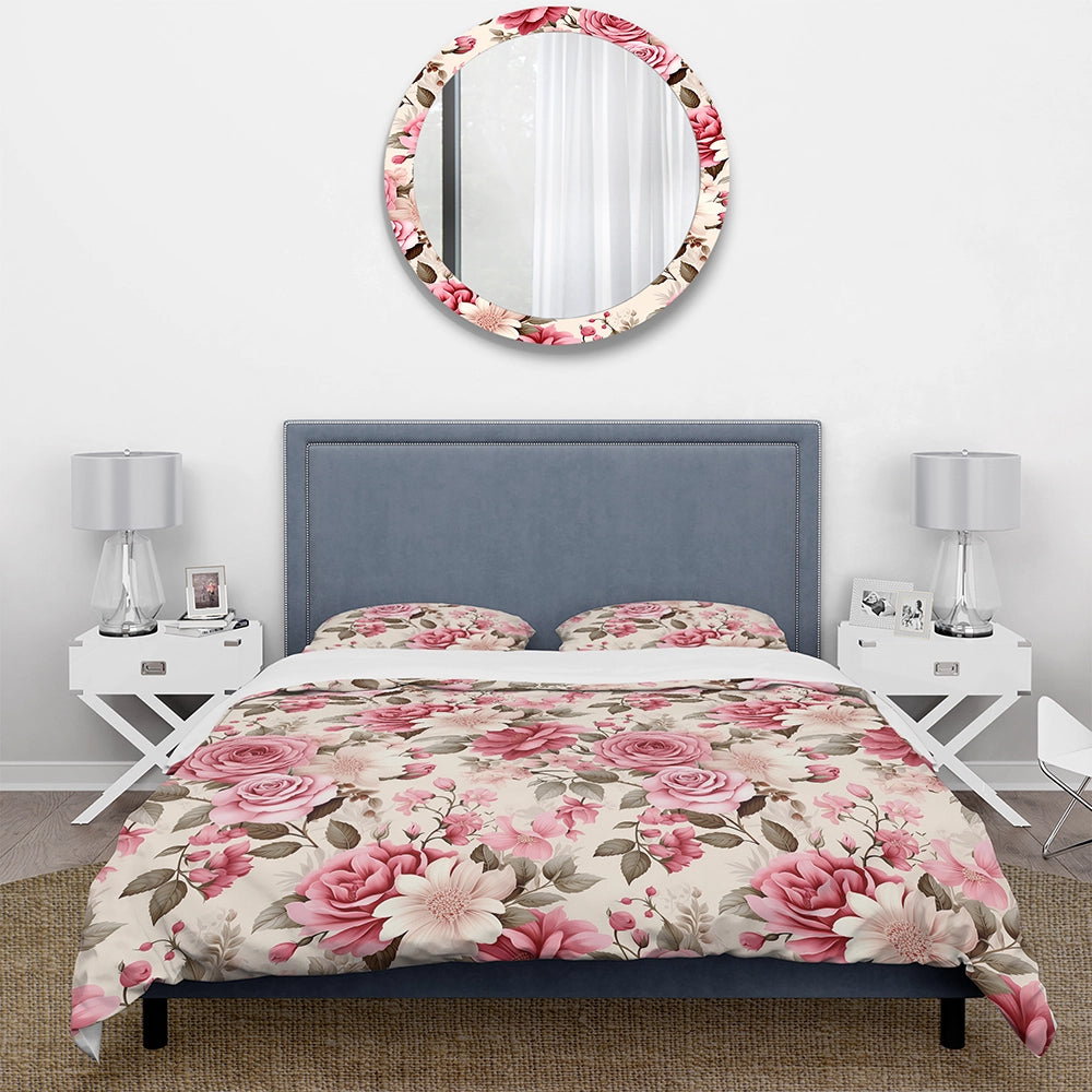 Timeless Pink Roses Gardan Serenity - Duvet Cover Set