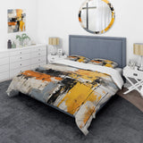 Abstract yellow and black collage II - Duvet Cover Set