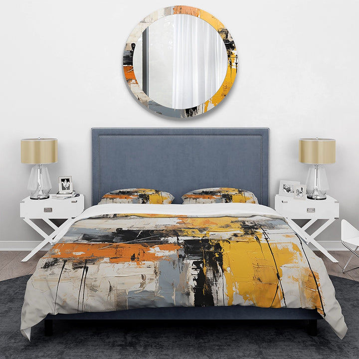 Abstract yellow and black collage II - Duvet Cover Set