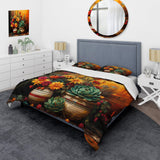 Boho mexican Pottery blooms - Duvet Cover Set