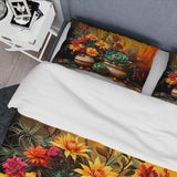 Boho mexican Pottery blooms - Duvet Cover Set