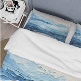 Blue and white modern waves of the Coast I - Duvet Cover Set