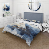 Blue and white Nautical Geometry boat - Duvet Cover Set