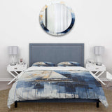 Blue and white Nautical Geometry boat - Duvet Cover Set