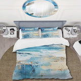 Blue and beige  Tranquility beach  II - Duvet Cover Set