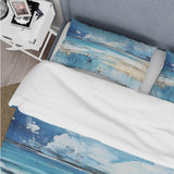 Blue and beige  Tranquility beach  II - Duvet Cover Set