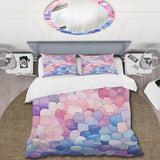 Blue and pink Nautical tiles twilight - Duvet Cover Set