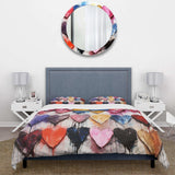 Pink and blue Heart Pop Art 2 - Duvet Cover Set