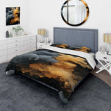 Grey and orange Polar Radiance smoke I - Duvet Cover Set