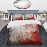 Grey and red  Lunar Surface - Duvet Cover Set