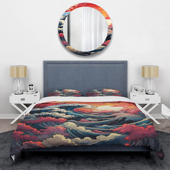 Japanese sunset waves of Kanagawa 3 - Duvet Cover Set