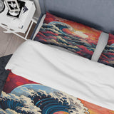 Japanese sunset waves of Kanagawa 3 - Duvet Cover Set