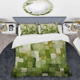 Abstract green tiles incubism - Duvet Cover Set