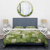 Abstract green tiles incubism - Duvet Cover Set