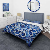 White and Blue moroccan tiles  - Duvet Cover Set