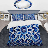 White and Blue moroccan tiles  - Duvet Cover Set