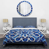 White and Blue moroccan tiles  - Duvet Cover Set
