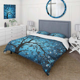 Blue moonlight tree revery I - Duvet Cover Set