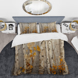 Autumn birch tree elegance - Duvet Cover Set