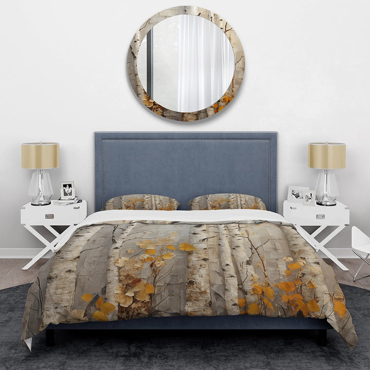 Autumn birch tree elegance - Duvet Cover Set