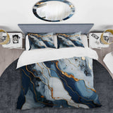 Gold and blue geode art  II - Duvet Cover Set