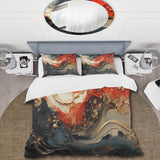 Red and gold marble fire VI - Duvet Cover Set