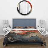 Red and gold marble fire VI - Duvet Cover Set