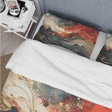 Red and gold marble fire VI - Duvet Cover Set